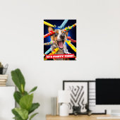 Happy Dog Party Blowers Poster (Thuiskantoor)