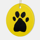 Happy Dog Paw Keramisch Ornament (Links)