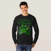 Happy Dog Paws Leopard Print Dog Eigenaars St Patr T-shirt (Voorkant volledig)