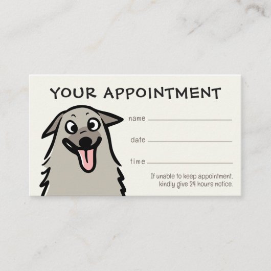 Happy Dog Pet Care Afspraak Herinnering Visitekaartje (Voorkant)