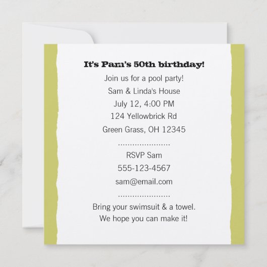 Happy Dog Pool Party | Cute Golden Retriever Kaart (Achterkant)