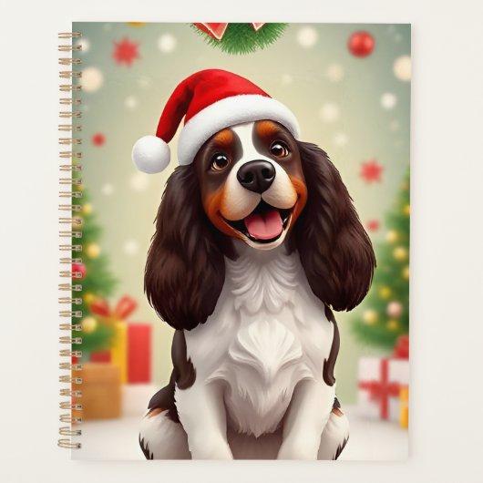 🎁Happy Dog Santa Hoed Kerst Planner Cadeau (Voorkant)