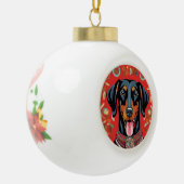 Happy Dog Sjabloon Vervang door je foto Keramische Bal Ornament (Links)