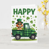 Happy Dog St Patricks Day Card Kaart (Gele Bloem)