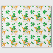 Happy Dog St. Patrick's Pattern Cadeaupapier (Vlak)