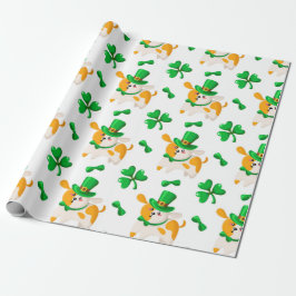 Happy Dog St. Patrick's Pattern Cadeaupapier