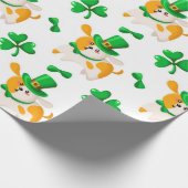 Happy Dog St. Patrick's Pattern Cadeaupapier (Hoek)