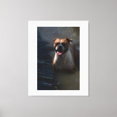 Happy Dog Swimming Canvas Afdruk (Voorkant)