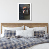 Happy Dog Swimming Canvas Afdruk (Insitu (Slaapkamer))