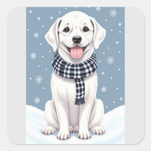 Happy Dog Vierkante Sticker