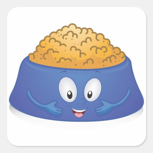 Happy Dog-voedsel Vierkante Sticker (Voorkant)