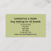 Happy Dog Walking Service Visitekaartje (Achterkant)