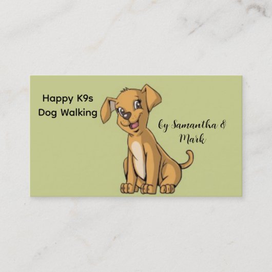 Happy Dog Walking Service Visitekaartje (Voorkant)