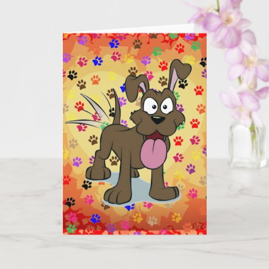 Happy Dog Wenskaart Kaart (Orchidee)