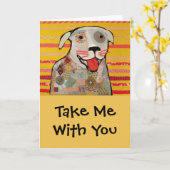 Happy Dog Wenskaart Kaart (Gele Bloem)