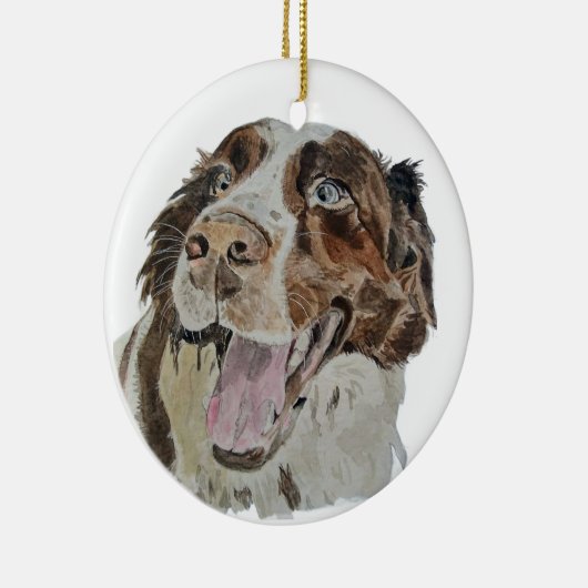 Happy Doggo Keramisch Ornament (Rechts)