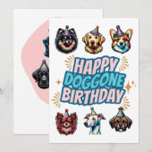 Happy Doggone Verjaardag Wenskaart Feestdagenkaart (Voorkant / Achterkant)