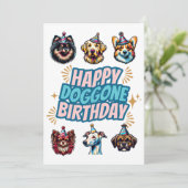 Happy Doggone Verjaardag Wenskaart Feestdagenkaart (Staand voorkant)