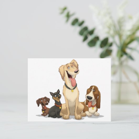 Happy Dogs Briefkaart (Staand voorkant)