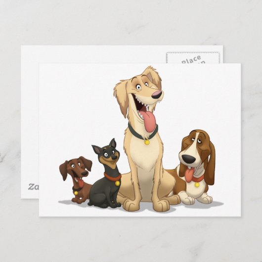 Happy Dogs Briefkaart (Voorkant / Achterkant)