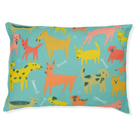 Happy Dogs Colorful Modern Print Pattern Hondenbed