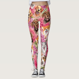 Happy Dogs en Flowers Leggings