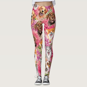 Happy Dogs en Flowers Leggings