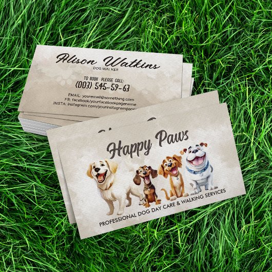 Happy Dogs Illustratie Visitekaartje