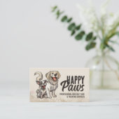 Happy Dogs Illustratie Visitekaartje (Staand voorkant)