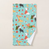 Happy Dogs-kerstpatroon Bad Handdoek (Handdoek)