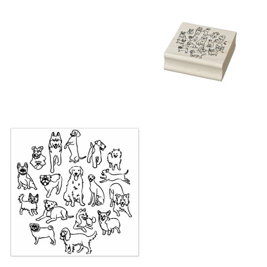 Happy Dogs Rubberstempel (Gestempeld)