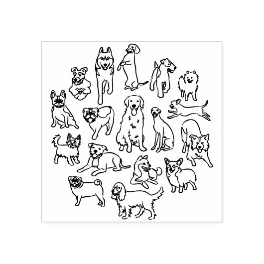 Happy Dogs Rubberstempel (Afrduk)