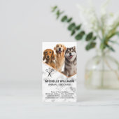 Happy Dogs Zittend | Groomer Visitekaartje (Staand voorkant)