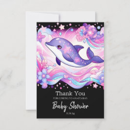 Happy Dolphin Baby shower Bedankkaart