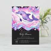 Happy Dolphin Baby shower Kaart (Staand voorkant)