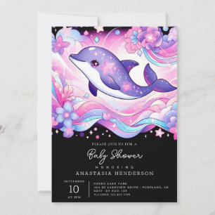 Happy Dolphin Baby shower Kaart
