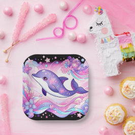 Happy Dolphin Baby shower Papieren Bordje