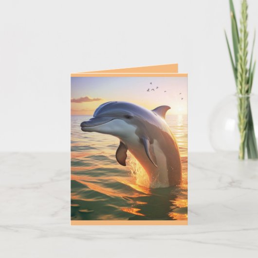 Happy Dolphin Birthday Kaart (Voorkant)