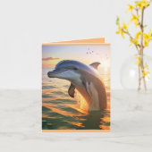 Happy Dolphin Birthday Kaart (Gele Bloem)