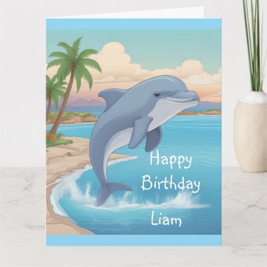 Happy Dolphin Birthday Kaart (Voorkant)