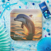 Happy Dolphin Birthday Papieren Bordje (Feest)