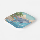 Happy Dolphin Birthday Papieren Bordje (Gebogen)