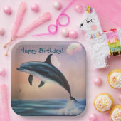 Happy Dolphin Birthday Papieren Bordje (Feest)