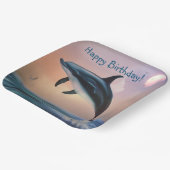 Happy Dolphin Birthday Papieren Bordje (Gebogen)