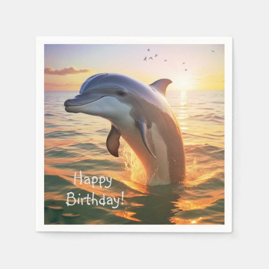 Happy Dolphin Birthday Servet (Voorkant)