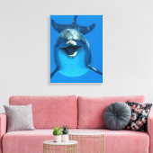 Happy Dolphin Canvas Afdruk (Insitu (Woonkamer))