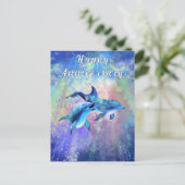 Happy Dolphin Couple Jubileum Kaart (Staand voorkant)