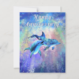 Happy Dolphin Couple Jubileum Kaart