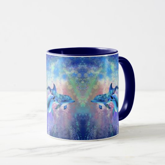 Happy Dolphin Couple Mok - Schilderen - Familie (Voorkant rechts)