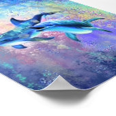 Happy Dolphin Couple Poster Painting (Hoek)